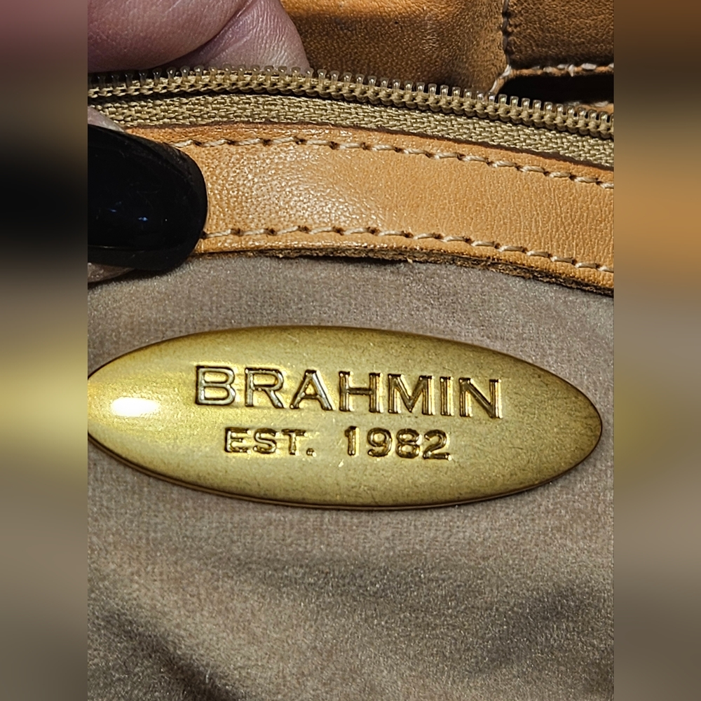 Brahmin Stella Spencer Crocodile Embossed Shoulder Bag with Glossy Finish - Picture 16 of 16